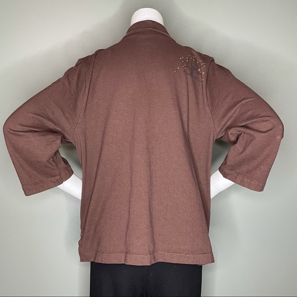 Lady Jane Brown Blouse or Light Jacket with Glass Buttons - Picture 3 of 14